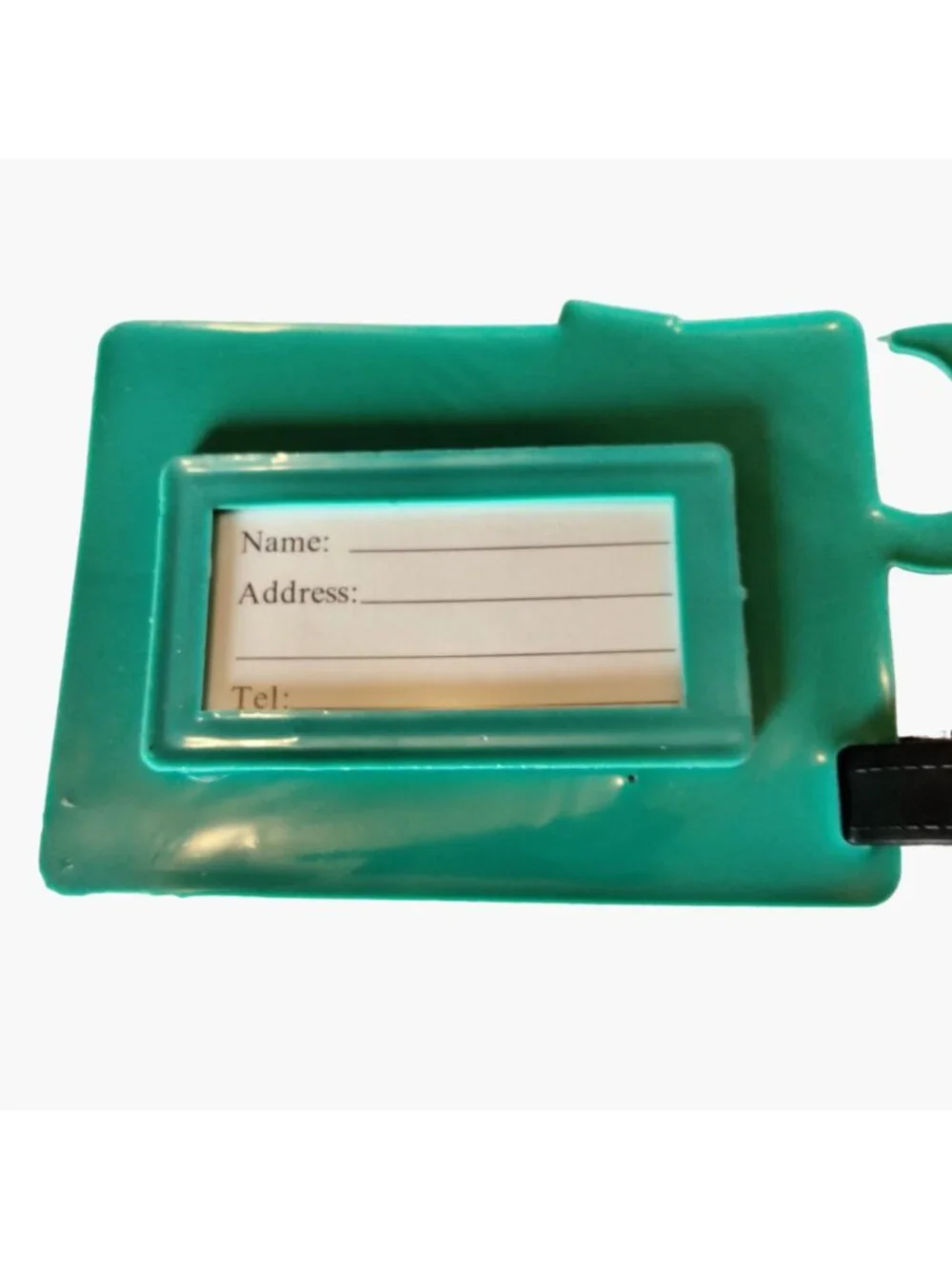 Luggage ID Tag Flamingo Camera Travel Adjustable Strap Turquoise Pink